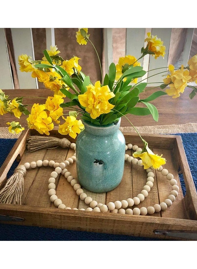 Luckam Wood Beads Garland 58 Inch String Farmhouse Natural Decorative Beads for Wall Hanging Vase Door Decor - Image 4