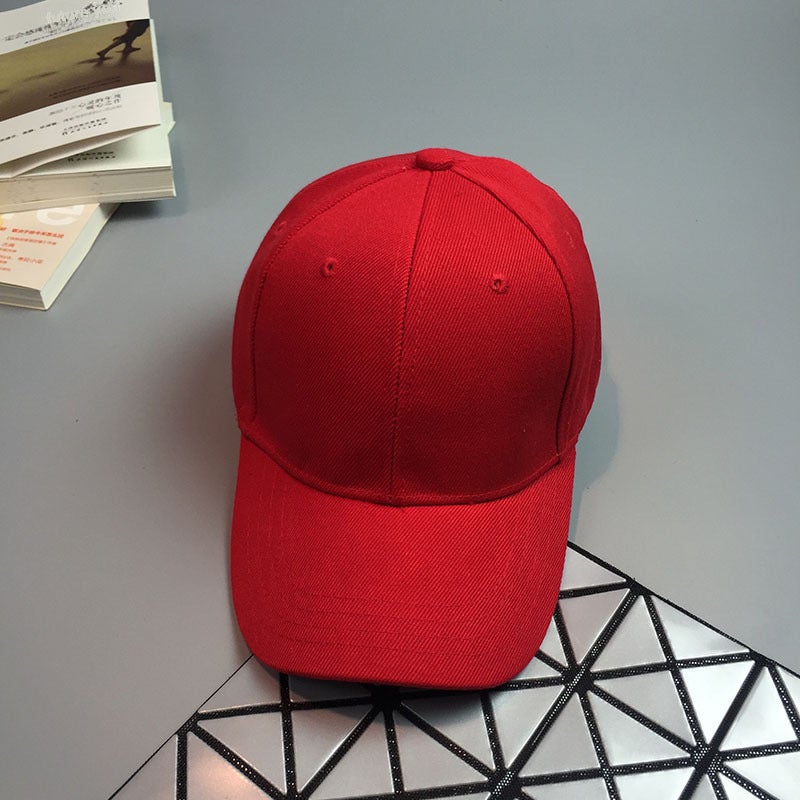 Korean Ulzzang Solid Curved Cap Unisex Baseball HatB13204 Mao Qing cap bright red B13204 Mao Qing cap bright red 