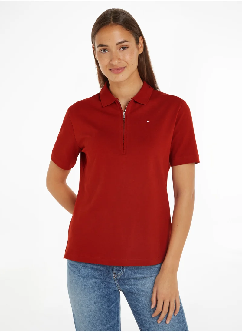 تومي هيلفيغر OPEN NK ZIP RENEWCELL POLO SS