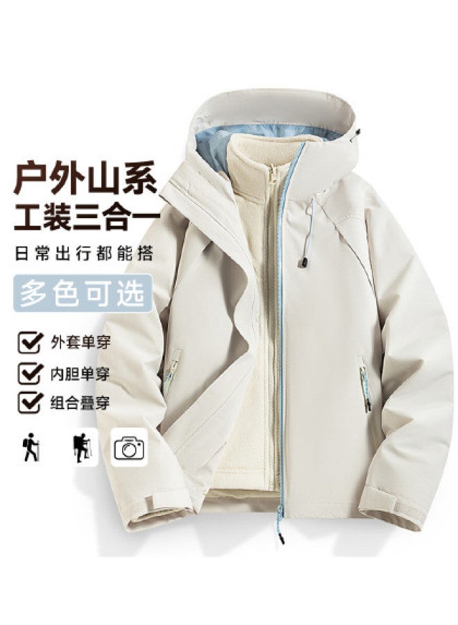 Fapai Casual Outdoor Mountain Style Women's Fleece Jacket Two-piece Set Hooded Jacket Women - Image 1