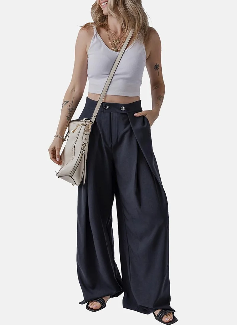 YUNIQEE Black Plain Trousers
