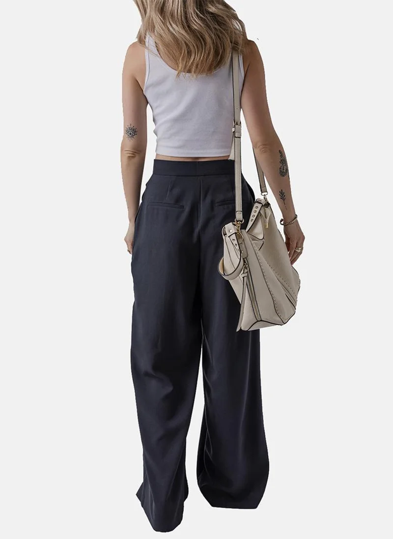 YUNIQEE Black Plain Trousers