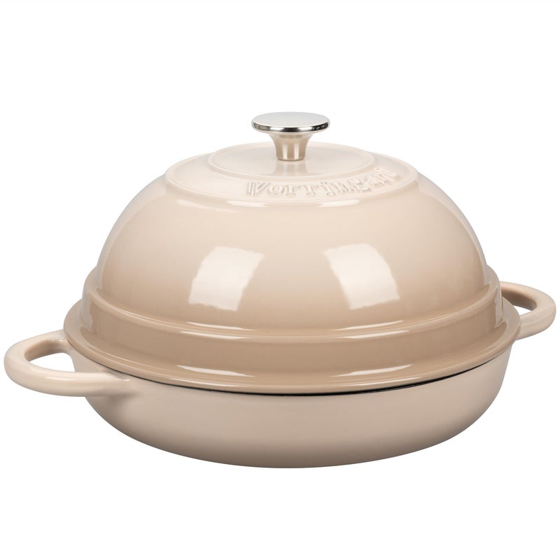 VORRINGARD Cast Iron Enameled Dutch Oven Pot with Lid for Bread Baking, Bread Oven, 6 Quart, Latte - Image 5