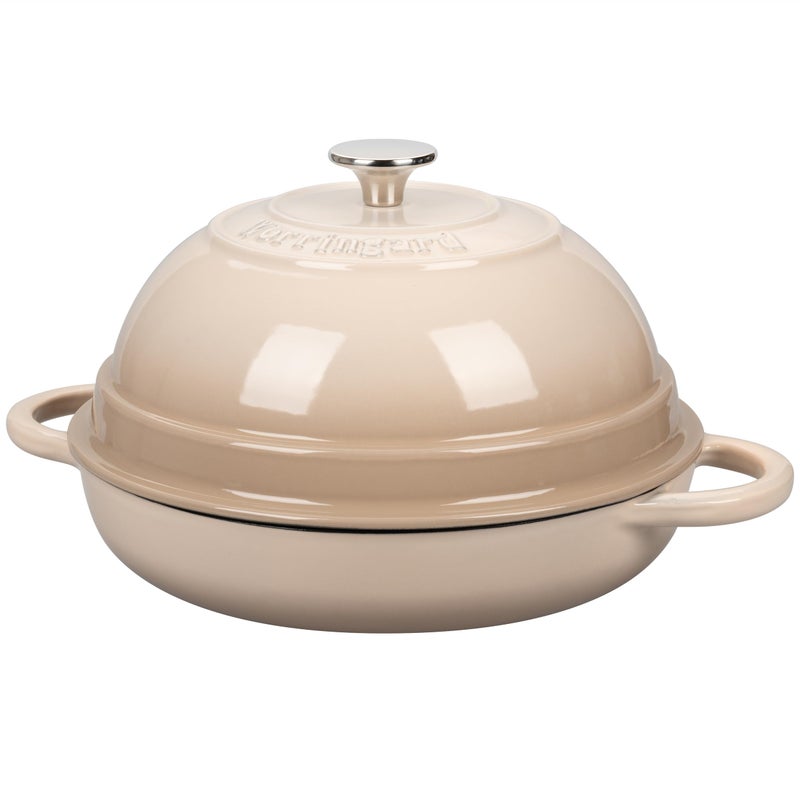 VORRINGARD Cast Iron Enameled Dutch Oven Pot with Lid for Bread Baking, Bread Oven, 6 Quart, Latte - Image 4
