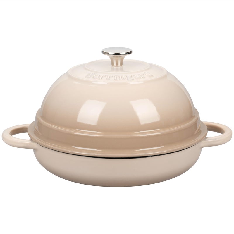 VORRINGARD Cast Iron Enameled Dutch Oven Pot with Lid for Bread Baking, Bread Oven, 6 Quart, Latte - Image 1