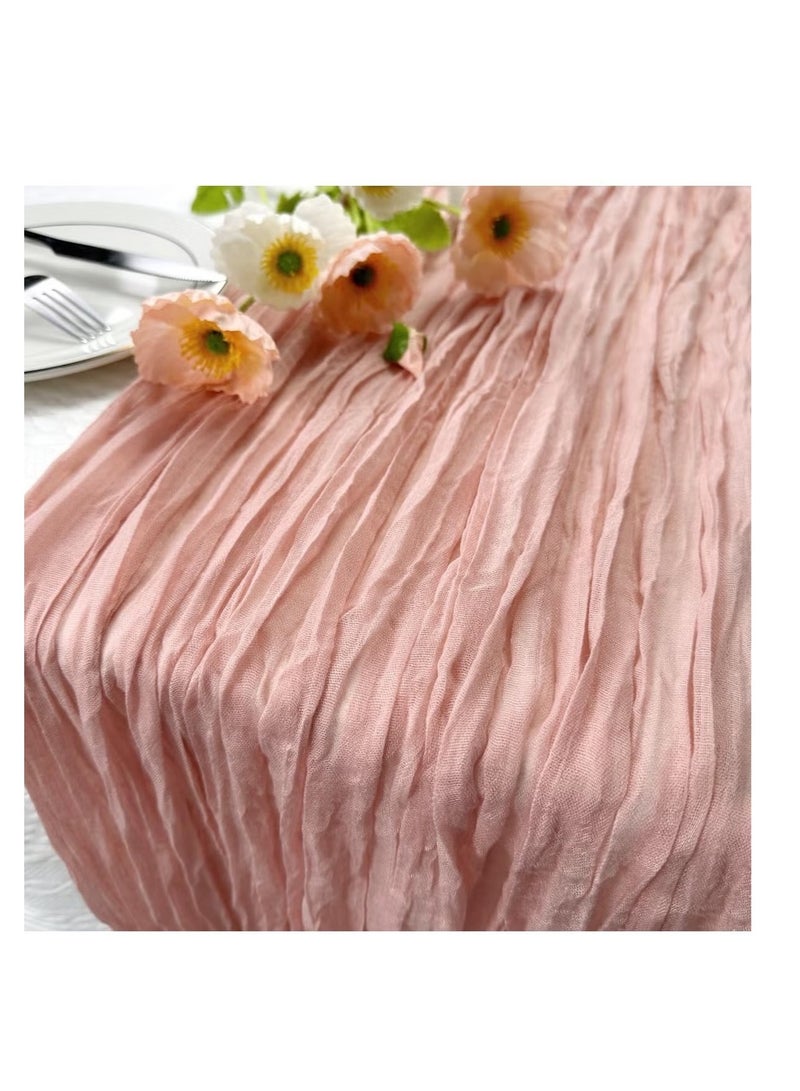 Table Runner  90 x 400 cm Boho Gauze Table Runner for Wedding Bridal Baby Shower Birthday Party Table Decoration  - Image 2