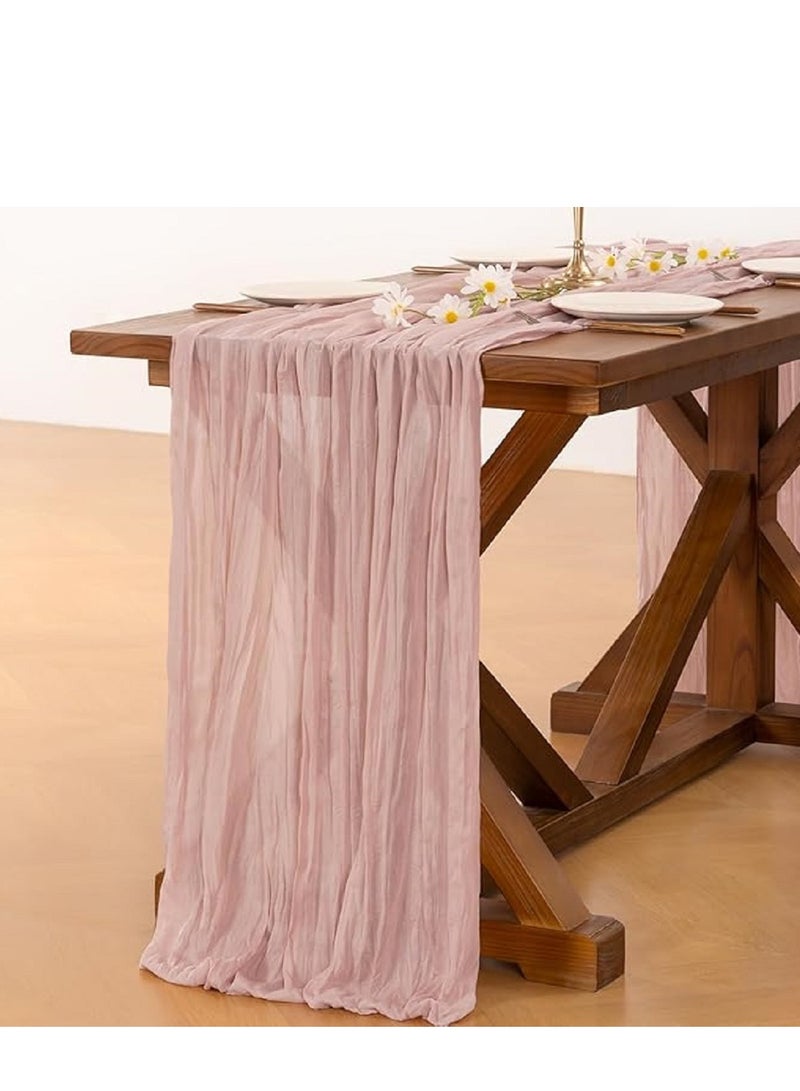 Table Runner  90 x 400 cm Boho Gauze Table Runner for Wedding Bridal Baby Shower Birthday Party Table Decoration  - Image 5
