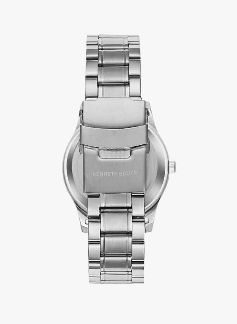 KENNETH SCOTT Men's Analog Display Watch With Silver Stainless Steel Strap - K23029-SBSW - Image 5
