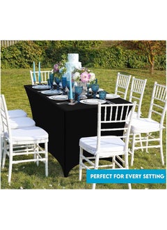 Vparty Spandex Tablecloth 6ft – Stretchable Table Covers for Party, Wedding, Birthday, Banquet, Vendor Events, Wrinkle-Resistant, Easy Fit, and Elegant Table Décor for Special Occasions and Gatherings  - Image 2
