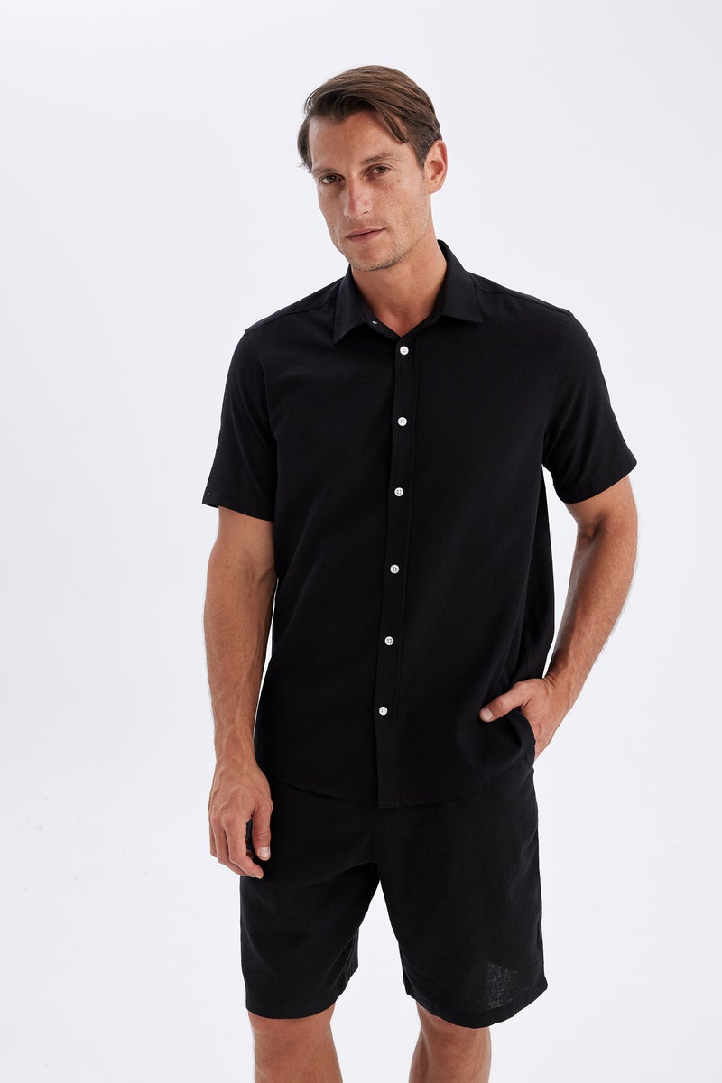 DeFacto Man Regular Fit Polo Collar Cotton Short Sleeve Shirt - Image 1