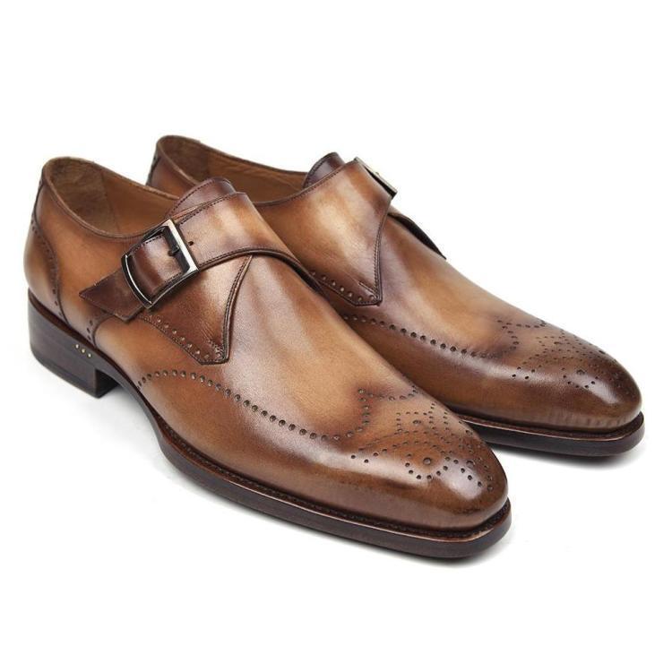 2020 Custom Men'S Large Size Business Leather Shoes, Pointed Toe, Color-Blocking Formal Men'S Shoes, Fashionable Professional Leather Shoes - Image 1