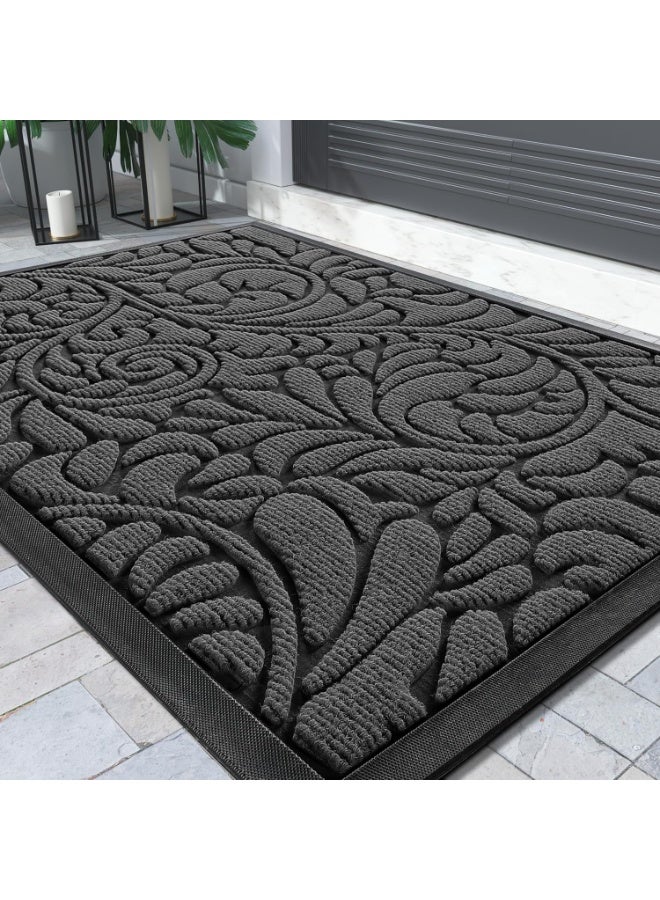 BUANIERT Sturdy Door Mat, Heavy Duty Front Welcome Mats for Home Entrance Outdoor Indoor, Doormat for Outside Back Patio Floor Entry Porch Garage Office,Non Slip,Weather Resistant Easy Clean, 45x75cm - Image 1
