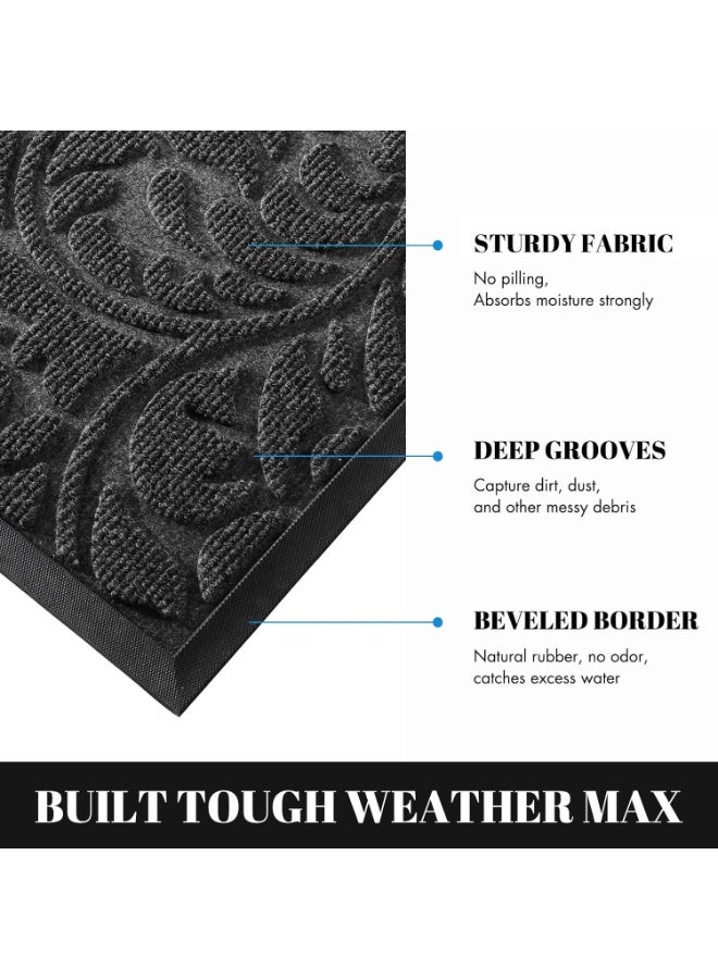 BUANIERT Sturdy Door Mat, Heavy Duty Front Welcome Mats for Home Entrance Outdoor Indoor, Doormat for Outside Back Patio Floor Entry Porch Garage Office,Non Slip,Weather Resistant Easy Clean, 45x75cm - Image 2
