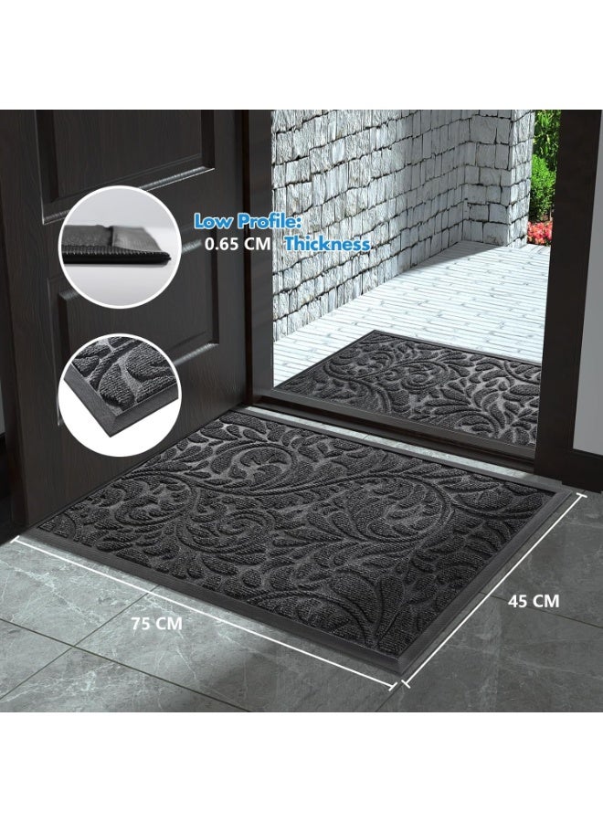 BUANIERT Sturdy Door Mat, Heavy Duty Front Welcome Mats for Home Entrance Outdoor Indoor, Doormat for Outside Back Patio Floor Entry Porch Garage Office,Non Slip,Weather Resistant Easy Clean, 45x75cm - Image 5