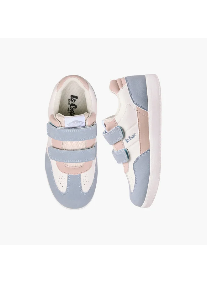 Lee Cooper Girls' Colourblock Sneakers with Hook and Loop Closure