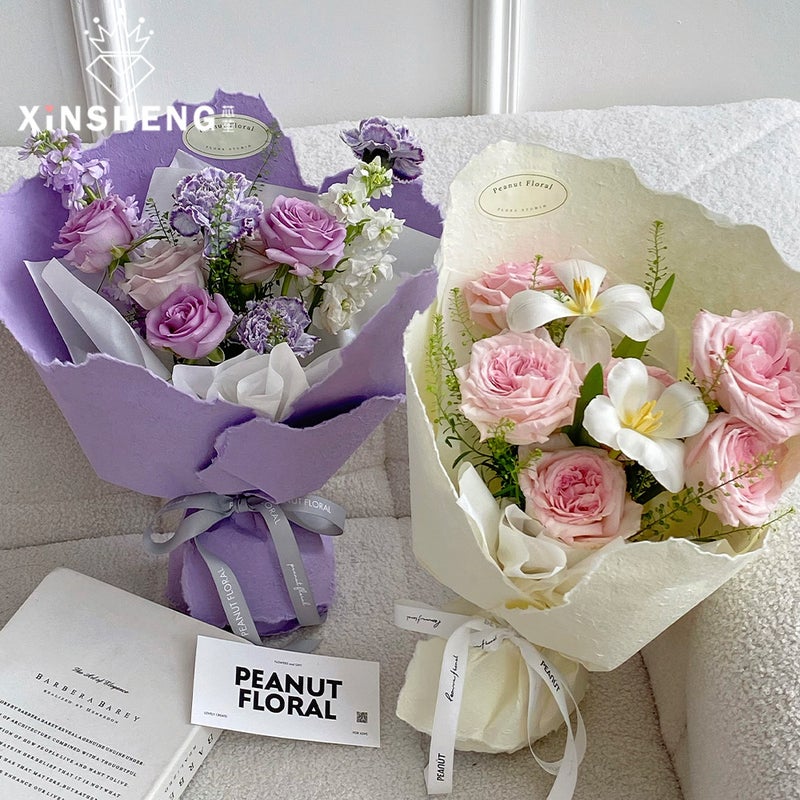 Core-Shaped Hand-Torn Dongba Paper Bouquet Flowers Floral Packaging Paper Lining High-Grade Hand-Torn Paper High-Texture Handmade Diy - Image 3