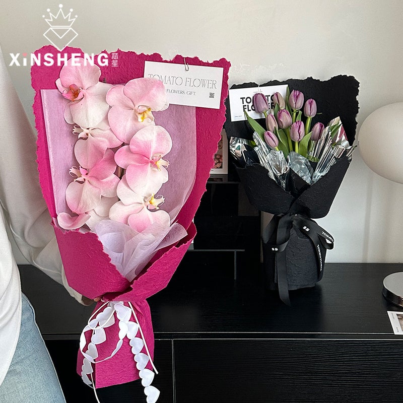 Core-Shaped Hand-Torn Dongba Paper Bouquet Flowers Floral Packaging Paper Lining High-Grade Hand-Torn Paper High-Texture Handmade Diy - Image 4