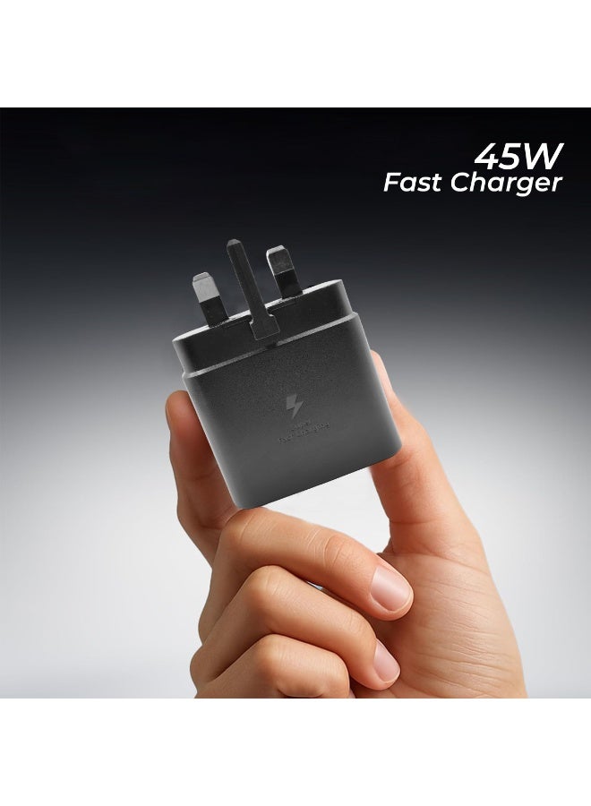 آیمی محول شحن سريع IM-TA845 من imee plus بمنفذ USB-C بقوة 45 وات مع كابل بطول متر واحد - تقنية توصيل الطاقة (PD) وPPS، شحن عالي السرعة 5 أمبير، كابل TPE متين، حماية من الجهد الزائد ودرجة الحرارة الزائدة، هيكل مقاوم للحريق، صغير الحجم وقابل للحمل - Image 5