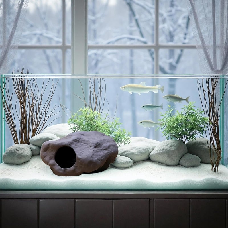 Opening Ceramic Cave Shelter, Sand Fish and Shrimp Safe House, Great Aquarium Decoration for Fish, Shrimp, Cichlid Breeding, and Parrot Spawning - Image 5