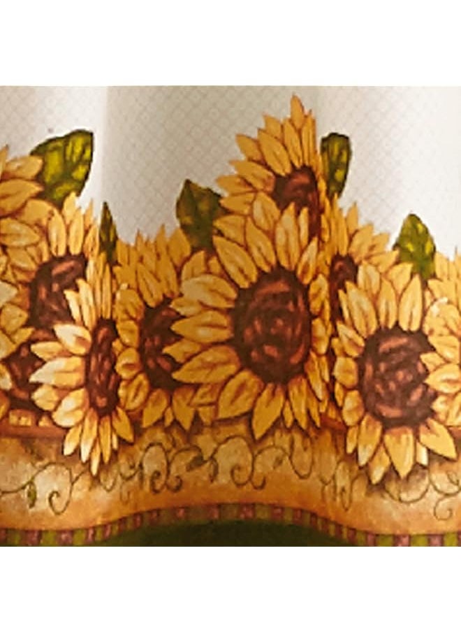 erorex Sunflower Garden Window Kitchen Curtain Tier And Valance Yellow  - Image 5