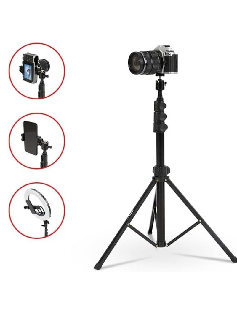 Jmary MT39 61inch Aluminum Extendable Cell Phone Tripod Stand with Selfie Stick Tripod and Phone Clip - Image 2
