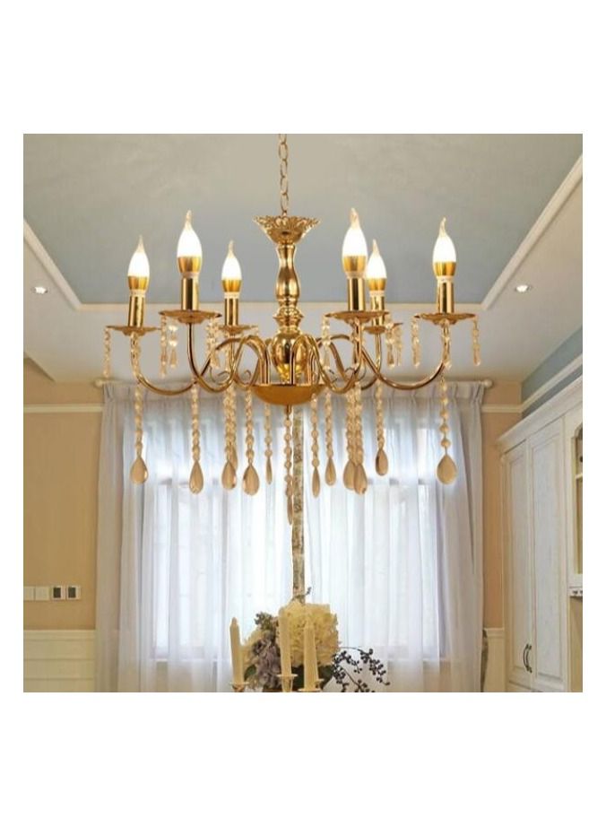 6 head Crystal Chandelier Pendant Lights Luxury Dining Room Decoration LED Vintage Ceiling Lamp - Image 3