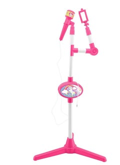 Unicorn Microphone With Speaker And Lighting Stand, Auxiliary Jack To Connect Music, Pink/White, S150Uni