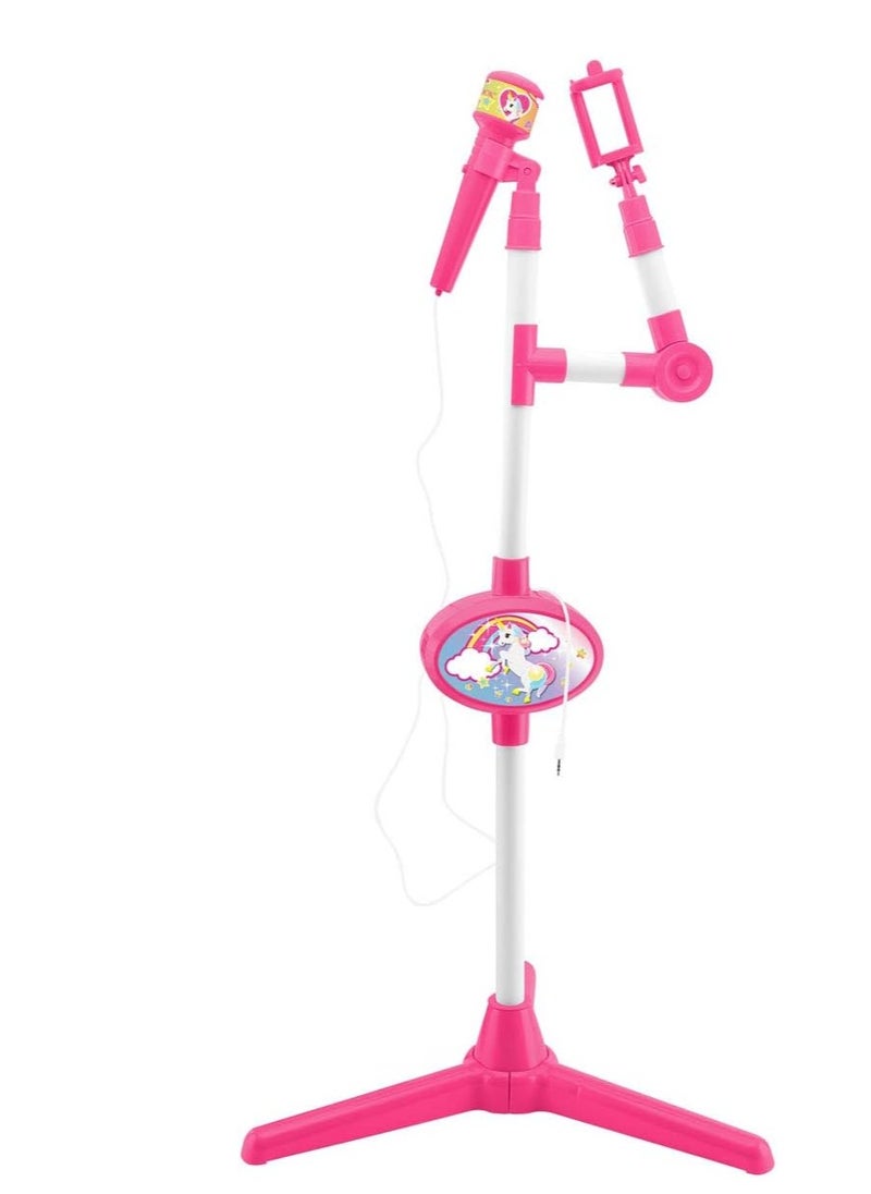 Lexibook - Unicorn Microphone With Speaker And Lighting Stand, Auxiliary Jack To Connect Music, Pink/White, S150Uni - Image 1
