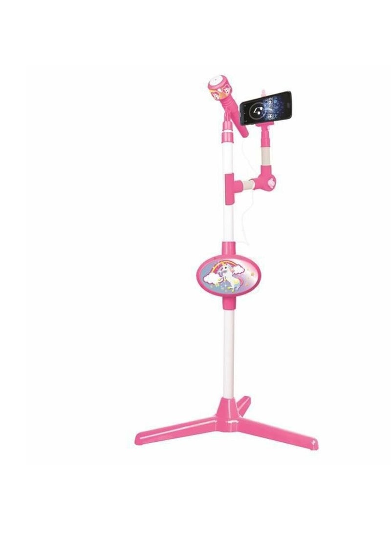 Lexibook - Unicorn Microphone With Speaker And Lighting Stand, Auxiliary Jack To Connect Music, Pink/White, S150Uni - Image 1