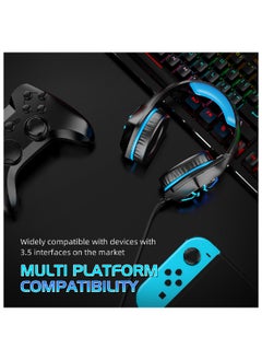 YONK سماعة رأس سلكية للألعاب RGB فوق الأذن مع ميكروفون لجهاز PS4 وPS5 وXOne وXSeries وNswitch والكمبيوتر الشخصي  - Image 5