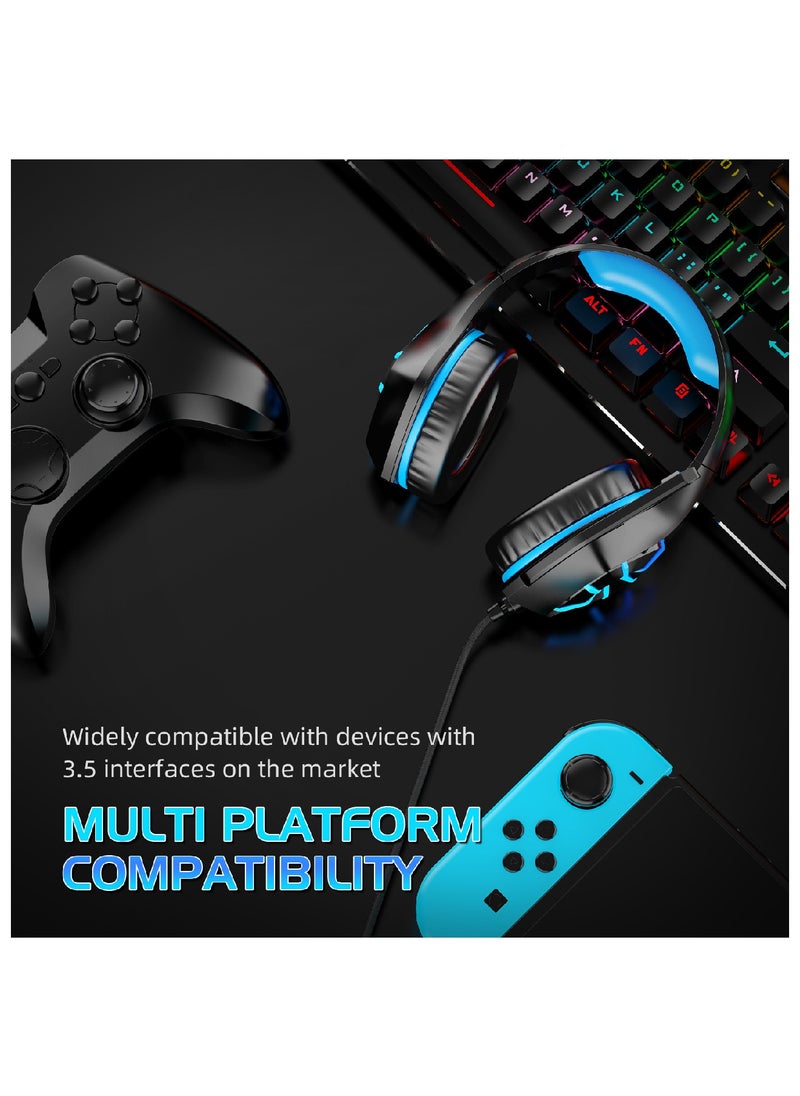 YONK - سماعة رأس سلكية للألعاب RGB فوق الأذن مع ميكروفون لجهاز PS4 وPS5 وXOne وXSeries وNswitch والكمبيوتر الشخصي - Image 1