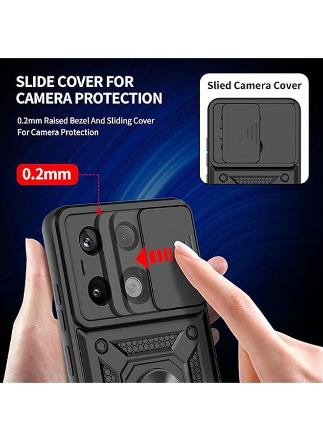Xiaomi Redmi Note 13 Pro 5G Phone Case with Lens Protector Phone Case and 2 Pieces Screen Protector Rotating Ring Holder - Image 3