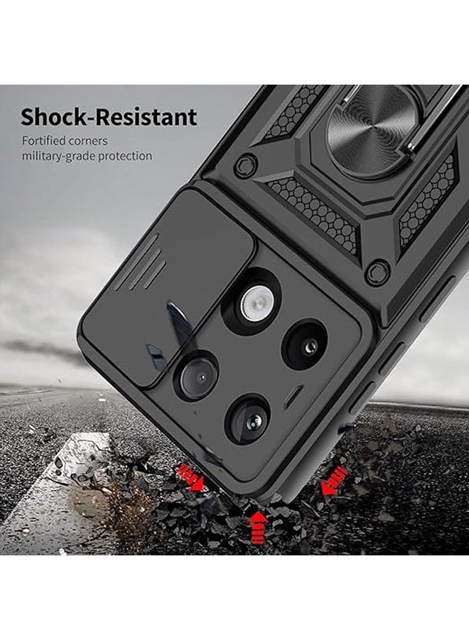 Xiaomi Redmi Note 13 Pro 5G Phone Case with Lens Protector Phone Case and 2 Pieces Screen Protector Rotating Ring Holder - Image 5