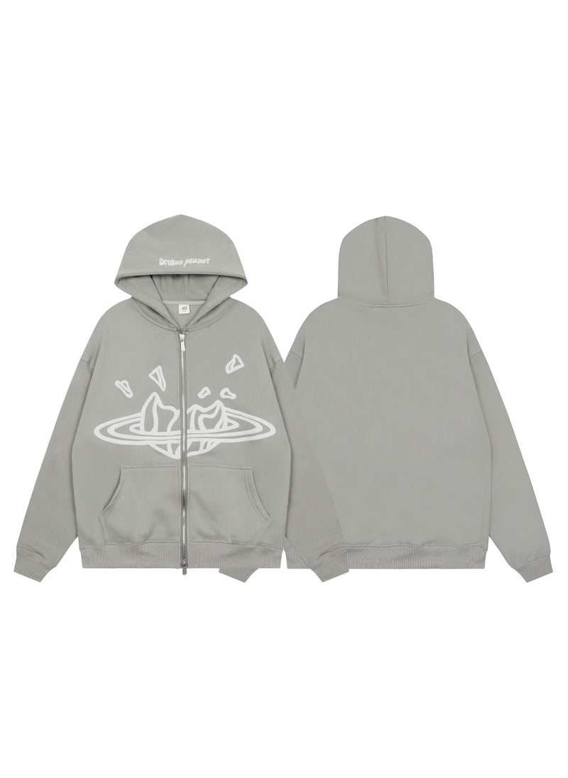 Generic - Mens Broken Planet Hoodie Sweatshirt Suit BP-H228 Grey Hoodie - Image 1