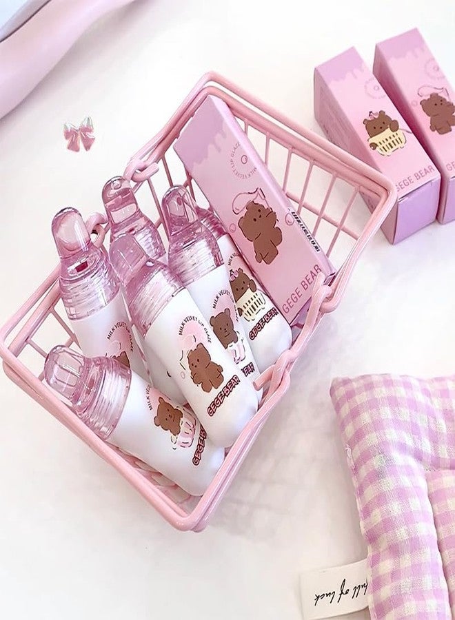 Gege Bear Milk Velvet Lip Glaze | Hydrating Lip Gloss with Milk Infusion | Smooth Matte Finish | Moisturizing Lip Tint for Soft, Plump Lips | 6 Shades for Every Occasion | Lightweight & Non-Sticky Formula (02# A Song of Red Plum, 2.5g) - Image 3