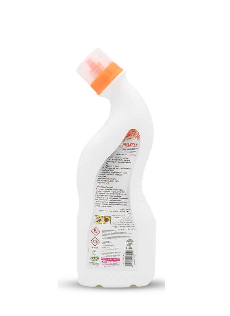 Maxell Magic Toilet Cleaner | 700ml Bleach Formula for Deep Cleaning & Disinfection Powerful Stain Removal, Rust & Limescale Eliminator, Deodorizer & Germ-Killer
