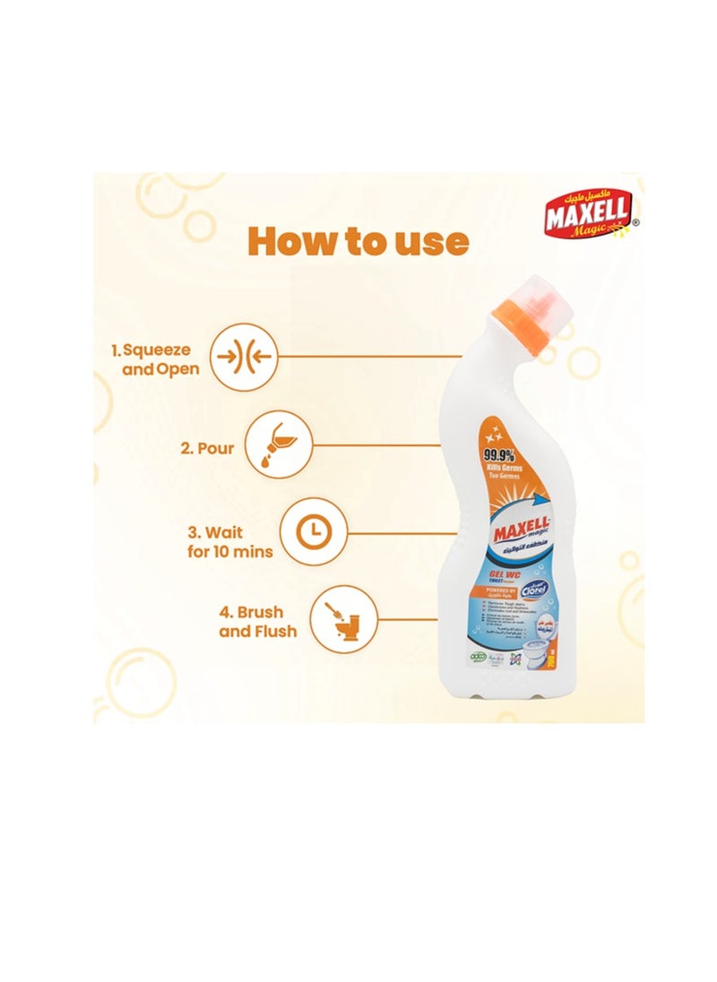 Maxell Magic Toilet Cleaner | 700ml Bleach Formula for Deep Cleaning & Disinfection Powerful Stain Removal, Rust & Limescale Eliminator, Deodorizer & Germ-Killer