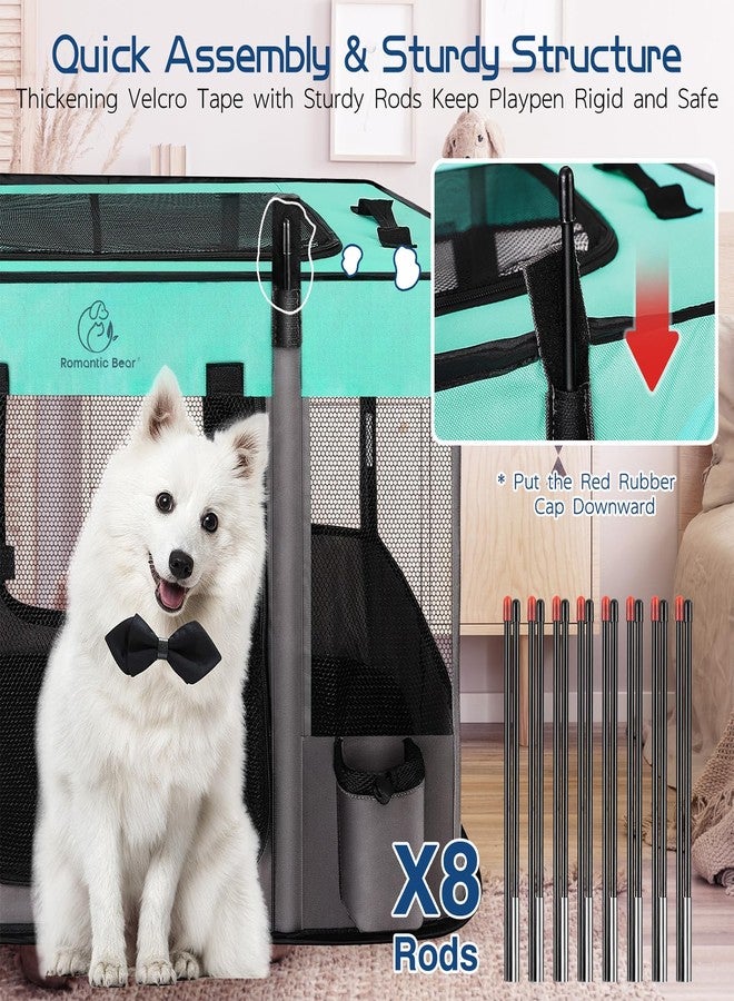 Romantic bear Dog Playpen,Pet Playpen, Foldable Dog Cat Playpens,Portable Exercise Kennel Tent, Water-Resistant Removable Shade Cover, Indoor Outdoor Travel Camping Use for Small Animals + Free Carrying Case - Image 4