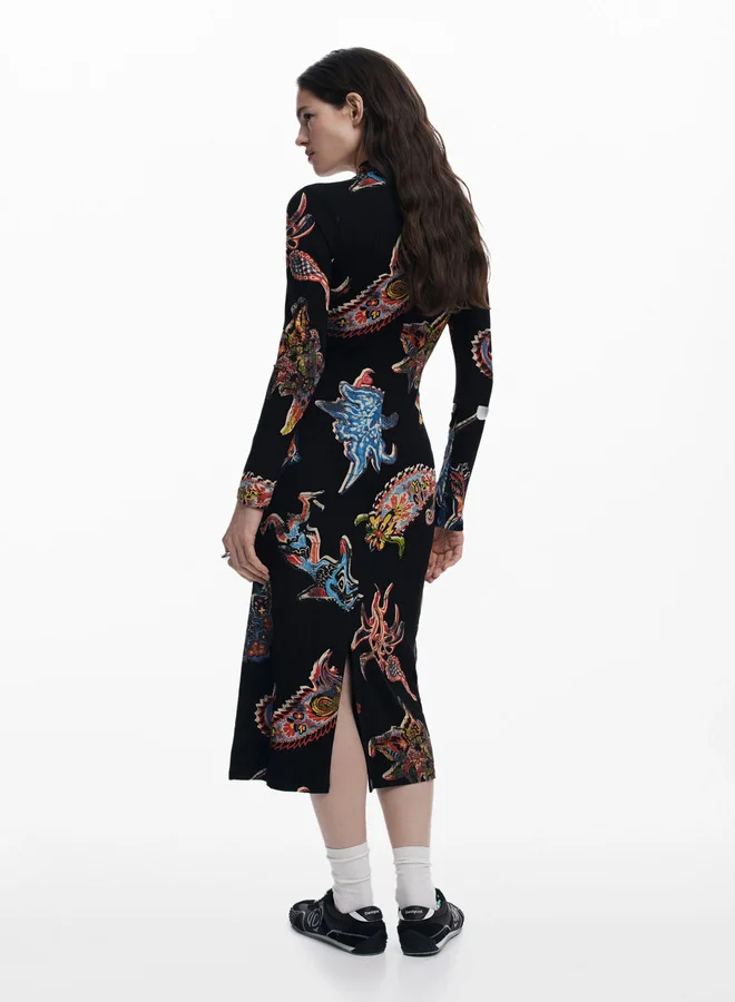 DESIGUAL Printed Knit Dress