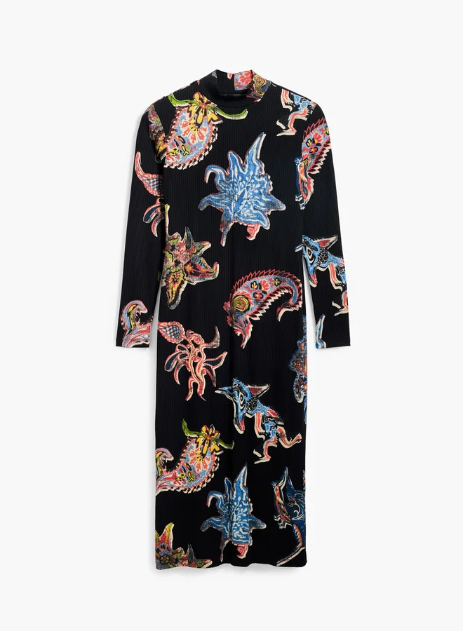 DESIGUAL Printed Knit Dress