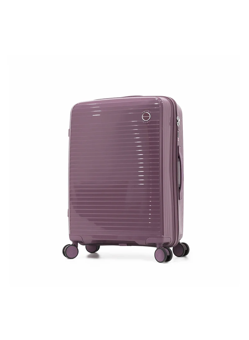 GIORDANO Unbreakable Hardshell PP Luggage Set with 8 Wheels Thick Shell Multi Layer PP 3 Pieces Set, 20, 24, 28 Inch (Purple)