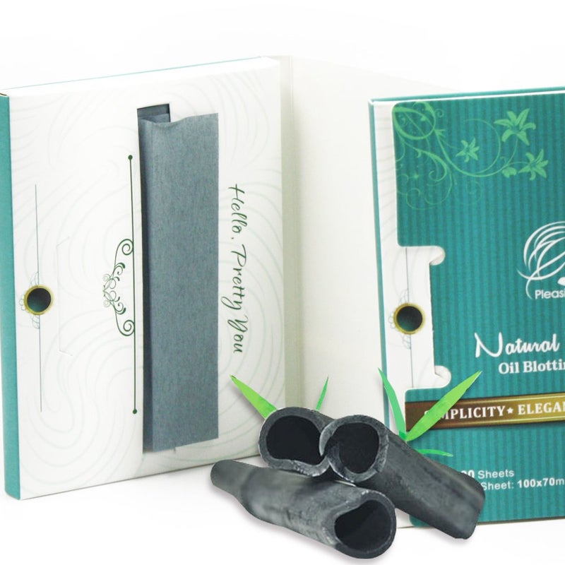 PleasingCare Oil Absorbing Facial Blotting Sheets For Oily Skin, 100 Count, pack of 6 - Natural Bamboo Charcoal Handy Face Blotting Paper for Both Women and Men Use - Image 5