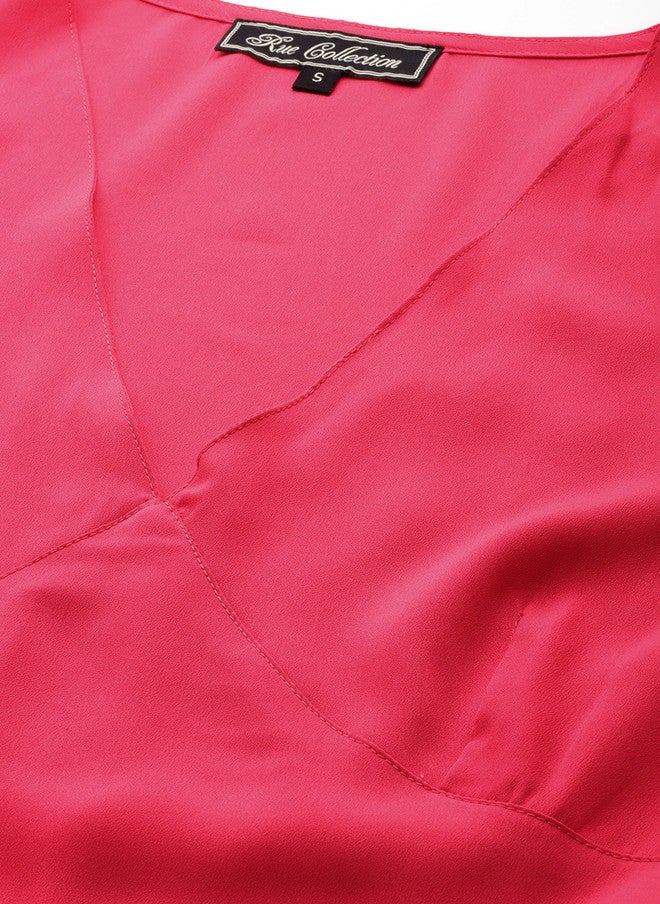 Rue Collection بلوزة ببلوم كورال للنساء - Image 2