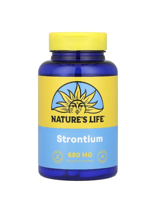 Nature's Life Nature's Life, Strontium, 680 mg, 60 Tablets (340 mg Per Tablet)  - Image 1