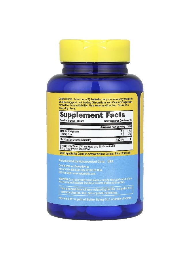 Nature's Life Nature's Life, Strontium, 680 mg, 60 Tablets (340 mg Per Tablet)  - Image 2