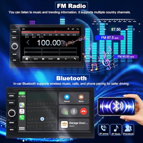 iCarSEPTON Upgrade Car Radio for Honda Accord 1990-2002, Wireless Carplay Android Auto Stereo Civic 1996-2000, CRV 1997-2006, Element 2003-2011, Odyssey 1995-2004 Touchscreen Head Unit with Bluetooth Camera FM - Image 5