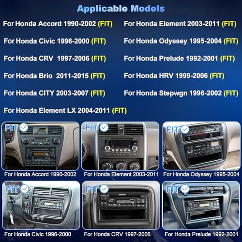 iCarSEPTON Upgrade Car Radio for Honda Accord 1990-2002, Wireless Carplay Android Auto Stereo Civic 1996-2000, CRV 1997-2006, Element 2003-2011, Odyssey 1995-2004 Touchscreen Head Unit with Bluetooth Camera FM - Image 2