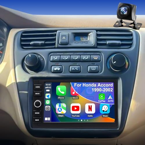 iCarSEPTON Upgrade Car Radio for Honda Accord 1990-2002, Wireless Carplay Android Auto Stereo Civic 1996-2000, CRV 1997-2006, Element 2003-2011, Odyssey 1995-2004 Touchscreen Head Unit with Bluetooth Camera FM - Image 1