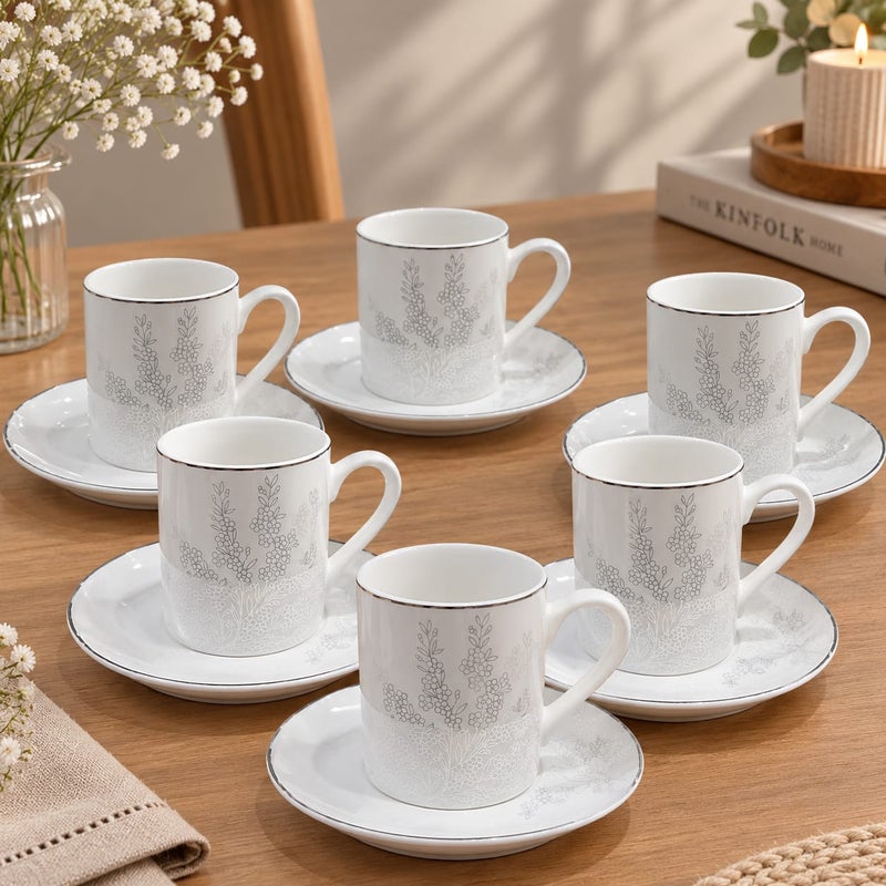 Turkish coffee cups and saucers, set of 12 pieces