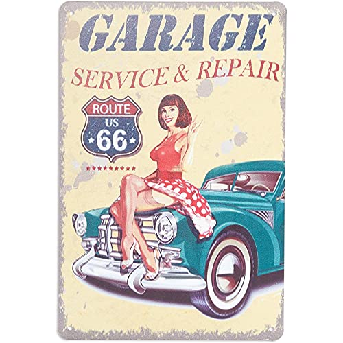 Okuna Outpost 6 Pack Vintage Metal Signs - 8 x 11.8 Inch Multicolor Retro - Pre-Drilled Rust-Resistant Iron - Garage Decor & Car Posters - Funny Metal Garage Signs - Image 5